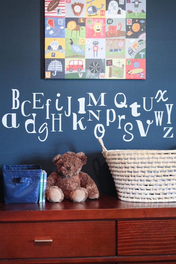 Alphabet Toddler Bedroom from Houseofroseblog.com